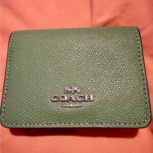 Coach Olive Green Leather Wallet